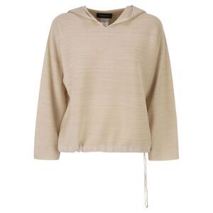 Fabiana Filippi Women Hooded Jumper In Wool And Cotton With Links Stitch